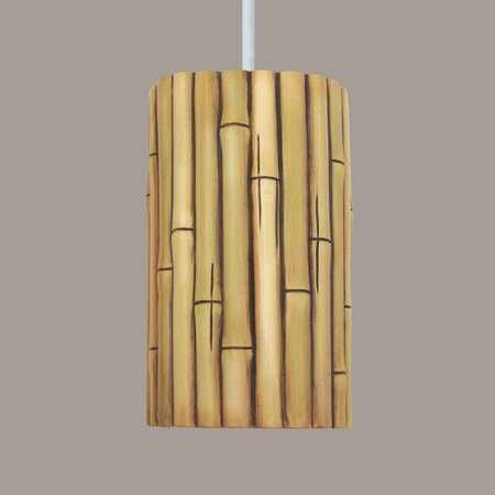 A19 LIGHTING Bamboo Pendant Natural - White Cord & Canopy PN20301-NA-WCC-1LEDE26